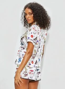 Fleur Du Mal Magical Mushroom Short Sleeve PJ Top -Fleur du Mal Shop 200911 FLEURDUMAL SHOT 05 0691crop