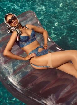 Fleur Du Mal Lily Embroidery Longline Demi Bra