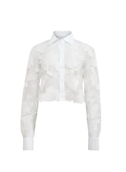 Fleur Du Mal Collette Cropped Shirt -Fleur du Mal Shop ColletteCroppedShirt flat