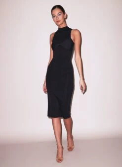 Fleur Du Mal Sleek Jersey Knot Dress -Fleur du Mal Shop FDM 012424 11326 full