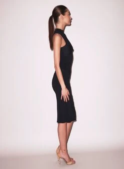 Fleur Du Mal Sleek Jersey Knot Dress -Fleur du Mal Shop FDM 012424 11345 full