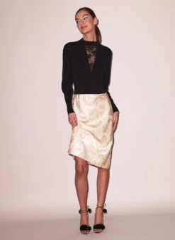 Fleur Du Mal Juliet Lace Knit Sweater -Fleur du Mal Shop FDM 012424 9167 full