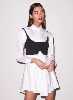 Fleur Du Mal Zoe Shirt Dress -Fleur du Mal Shop FDM 012724 14760 full