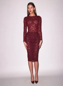 Fleur Du Mal Le Stretch Lace Long Sleeve Bodysuit -Fleur du Mal Shop FDM 012724 18834full