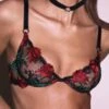 Fleur Du Mal Vampire Rose Embroidery Demi Bra -Fleur du Mal Shop FDM 040524 21302 2 full