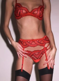 Fleur Du Mal Hendrix Embroidery Garter Belt