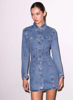 Fleur Du Mal Denim Shirt Dress