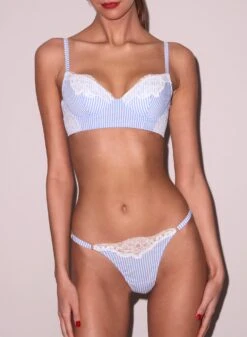 Fleur Du Mal Poplin Lace Demi Bra -Fleur du Mal Shop FDM 041125 4605full