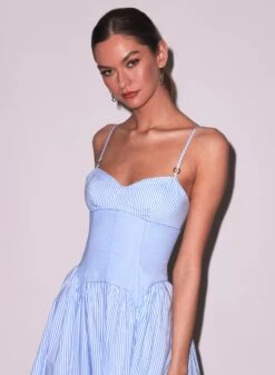 Fleur Du Mal Poplin Cupped Midi Dress -Fleur du Mal Shop FDM 041125 7768 full