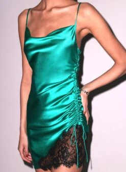 Fleur Du Mal Silk Ruched Dress -Fleur du Mal Shop FDM 041125 8195 full