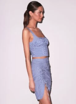 Fleur Du Mal Poplin Draped Ruched Skirt -Fleur du Mal Shop FDM 041125 8352 full