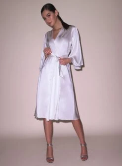 Fleur Du Mal Midi Angel Sleeve Robe -Fleur du Mal Shop FDM 051624 38740full
