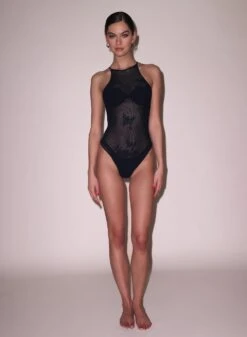 Fleur Du Mal Lace Pointelle Racer Bodysuit -Fleur du Mal Shop FDM 051624 40864 full