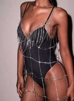 Fleur Du Mal Crystal Fringe Dress