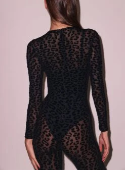 Fleur Du Mal Flocked Leopard Catsuit -Fleur du Mal Shop FDM 091124 74290 2full