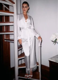 Fleur Du Mal Bianca Smoking Jacket -Fleur du Mal Shop FDM 091224 79339 web