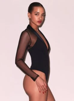 Fleur Du Mal Tuxedo Bodysuit -Fleur du Mal Shop FDM 112124 109093 full