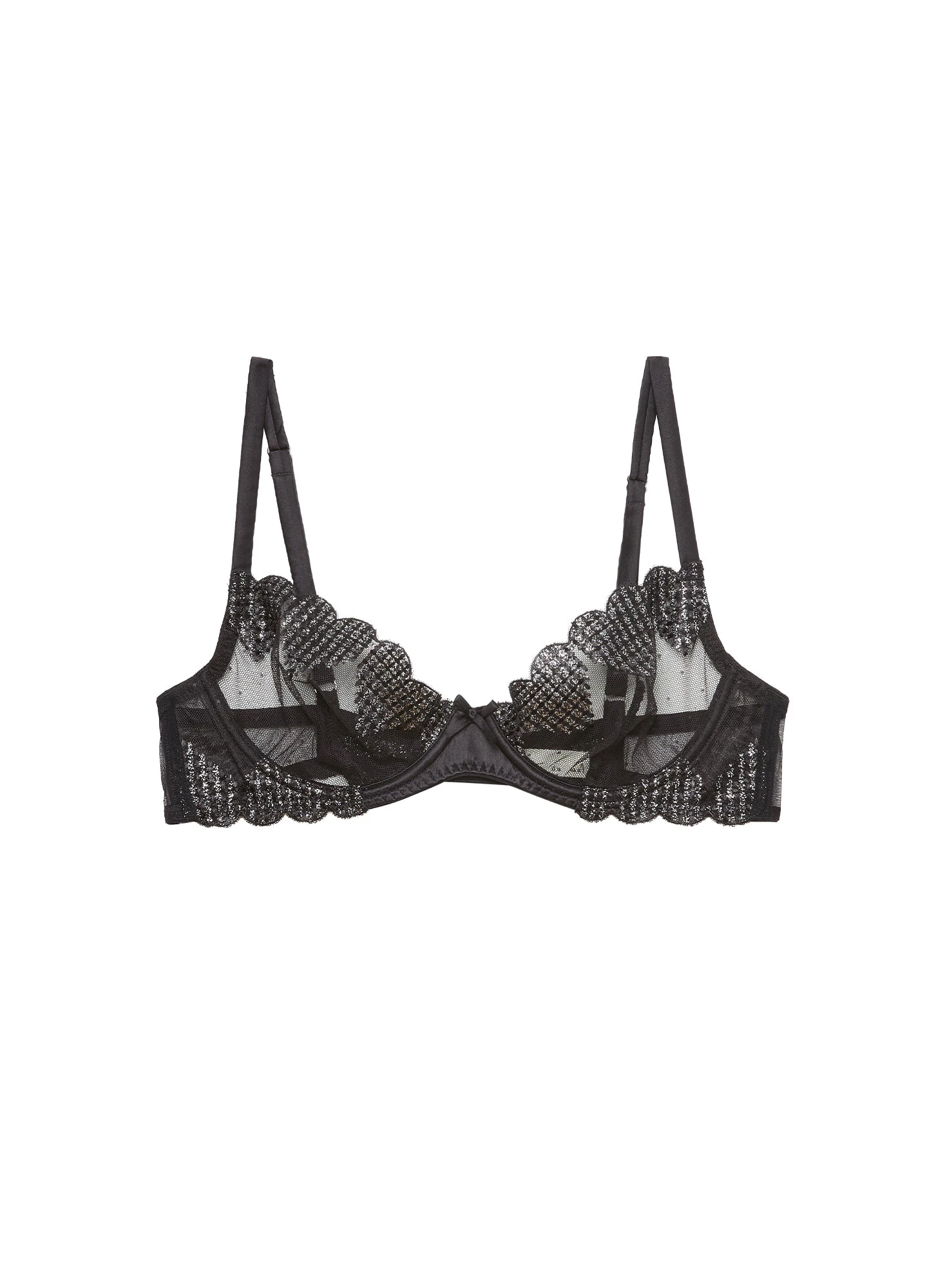Fleur Du Mal Heart Embroidery Demi Bra 5 Fleur Du Mal Heart Embroidery Demi Bra - Image 3