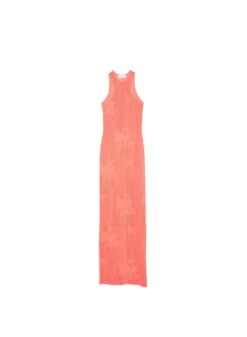 Fleur Du Mal Lace Pointelle Maxi Dress -Fleur du Mal Shop LacePointelleMaxiTangerineflat