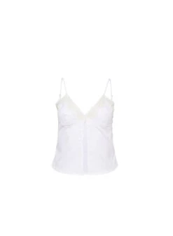 Fleur Du Mal Poplin Cami -Fleur du Mal Shop LacePoplinCamiWhiteFlat