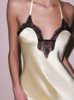 Fleur Du Mal Buckle T-Strap Dress -Fleur du Mal Shop Lace Cup T Back Buttercream3