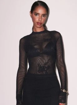 Fleur Du Mal Lace Pointelle Long Sleeve Top