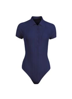 Fleur Du Mal Rib Polo Bodysuit 12 Fleur Du Mal Rib Polo Bodysuit -Fleur du Mal Shop RibPoloBodysuitNavyFlat