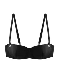 Fleur Du Mal Grommet Balconette Bikini Top -Fleur du Mal Shop SW0066 BLACK web