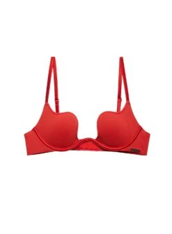 Fleur Du Mal Le Stretch Micro Seduce U-Plunge Bra -Fleur du Mal Shop Seduce U Plunge Bra red flat