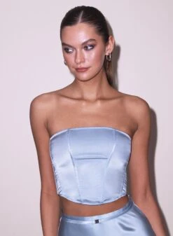 Fleur Du Mal Silk Corset Top