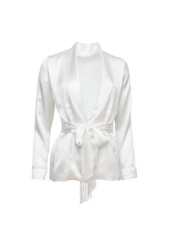 Fleur Du Mal Bianca Smoking Jacket -Fleur du Mal Shop SmokingJacket