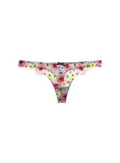 Fleur Du Mal Azalea Embroidery Thong -Fleur du Mal Shop azaleathongflat