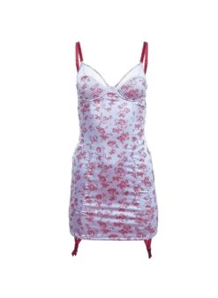 Fleur Du Mal Rose Jacquard Bebe Slip Dress -Fleur du Mal Shop bebe slip flat