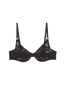 Fleur Du Mal Le Stretch Lace Demi Bra -Fleur du Mal Shop blackbraflat