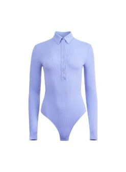 Fleur Du Mal Rib Collared Bodysuit -Fleur du Mal Shop blueirisbs