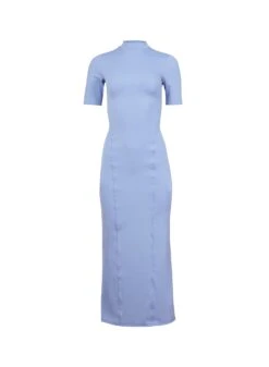 Fleur Du Mal Sleek Jersey Mock Neck Dress -Fleur du Mal Shop denim dress flat