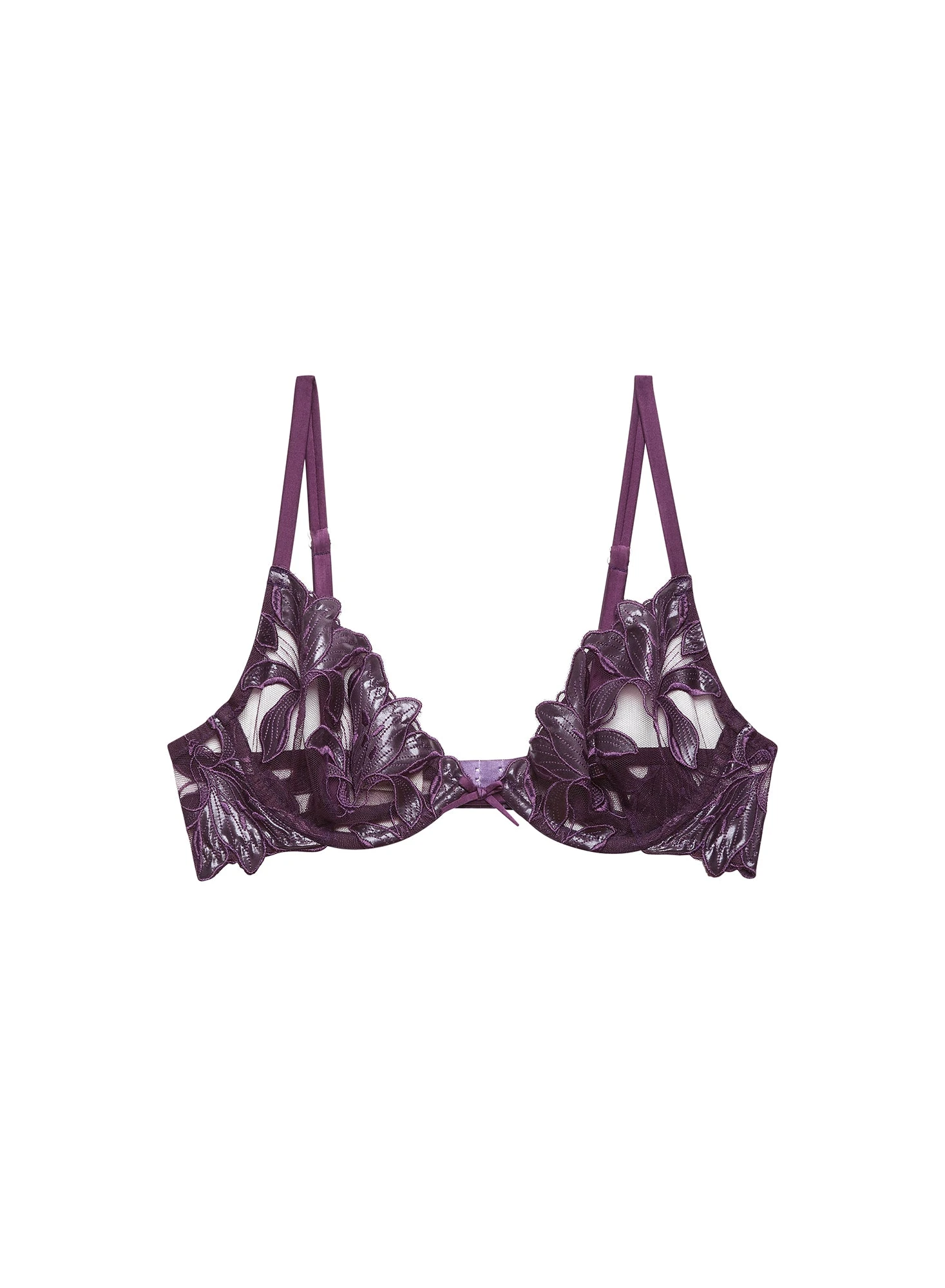 Fleur Du Mal Lily Embroidery Plunge Demi Bra 5 Fleur Du Mal Lily Embroidery Plunge Demi Bra - Image 3