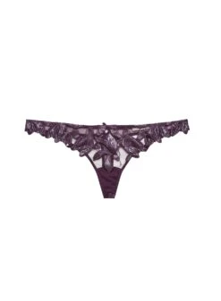 Fleur Du Mal Lily Embroidery Hipster Thong -Fleur du Mal Shop foil lily thong flat