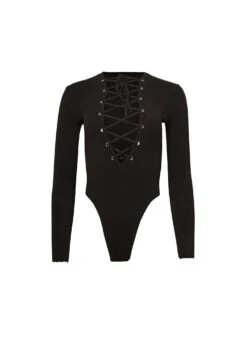 Fleur Du Mal Knit Lace Up Bodysuit -Fleur du Mal Shop laceupflat