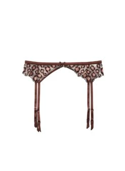 Fleur Du Mal Leopard Embroidery Garter Belt -Fleur du Mal Shop leopard garter flat