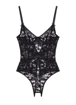 Fleur Du Mal Magnolia Lace Ouvert Bodysuit