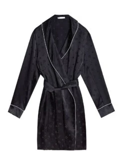 Fleur Du Mal Silk Jacquard Robe -Fleur du Mal Shop mensrobeflat1