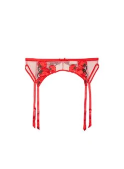 Fleur Du Mal Pomodoro Embroidery Garter Belt -Fleur du Mal Shop pomodorogarterflat