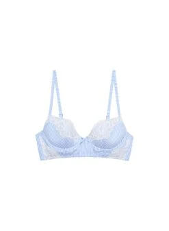 Fleur Du Mal Poplin Lace Demi Bra -Fleur du Mal Shop poplin bra flat